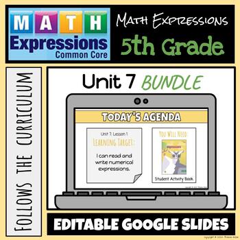 Preview of Grade 5 Math Expressions (2018) Unit 7 BUNDLE