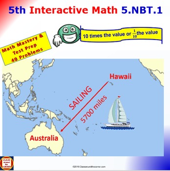 Preview of Grade 5 Math Interactive Animated Test Prep – 10 Times or 1/10 the Value 5.NBT.1