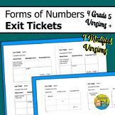 Grade 5 Math Number Forms Exit Ticket - expanded, standard