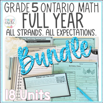 Preview of Grade 5 Ontario Math Curriculum FULL YEAR Bundle All Strands
