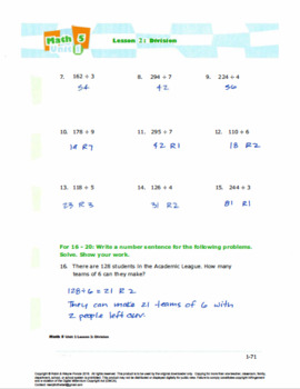 grade 5 math operations with whole numbers l2 division worksheet 5 nbt b 6