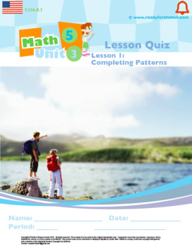 Preview of Grade 5: Math: Patterns & The Coordinate Plane: Quiz Bundle