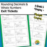Grade 5 Math - Rounding Decimals and Whole Numbers Exit Ticket