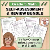Grade 5 Math Self-Assessment BUNDLE, Forms A-D | Pretests,
