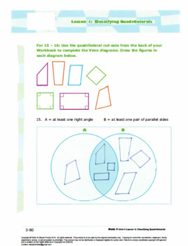 grade 5 math shapes volumel4classifying quadrilaterals worksheet