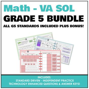 Preview of Grade 5 Math VA SOL 2016 Standards Bundle (Plus bonuses!)