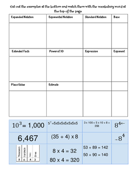 grade math vocabulary subject