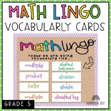 Grade 5 Math Vocabulary cards / Maths language / Australia