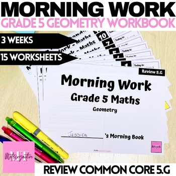 Preview of Grade 5 Maths Geometry Morning Work - Review 5.G Back to School