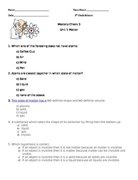 grade 5 matter quiz ngg 5 sp1 1 by audrey polites tpt