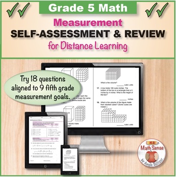Preview of Grade 5 Measurement Self-Assessment Review Packet | Print Digital | Quiz or Test