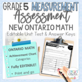 Grade 5 NEW Ontario Math Measurement Assessment