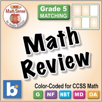 Preview of Grade 5 Mixed Review: BOOM Digital Learning Task Cards | Matching Sampler