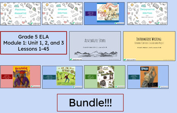 Preview of "Grade 5 ELA Module 1 BUNDLE" Google Slides- Bookworms Supplement