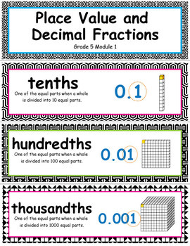 Preview of Grade 5 Module 1: Place Value and Decimal Fractions (B/W and Bright)
