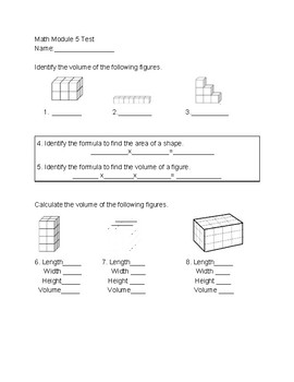Preview of Grade 5 Module 5 Test