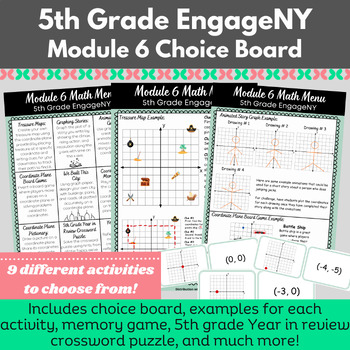 Preview of Grade 5 Module 6: Eureka/EngageNY Choice Board Coordinate Plane Games