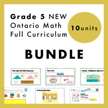 Preview of Grade 5 NEW Ontario Math Curriculum Full Year Digital Slides Bundle