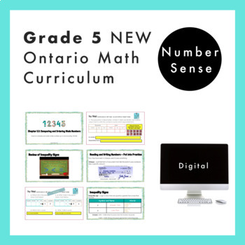 Preview of Grade 5 Ontario Math - Number Sense & Place Value - Digital Google Slides+Form