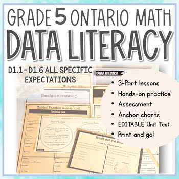 Preview of Grade 5 NEW Ontario Math Data Literacy Unit