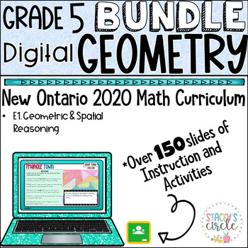 Preview of Grade 5 NEW Ontario Math Geometry Bundle
