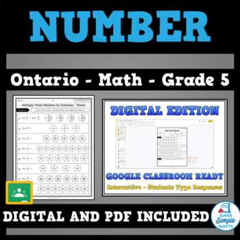 Preview of Grade 5 - New Ontario Math Curriculum 2020 - Number - GOOGLE AND PDF