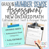 Grade 5 Number Sense Unit Assessment NEW Ontario Math : B. Number