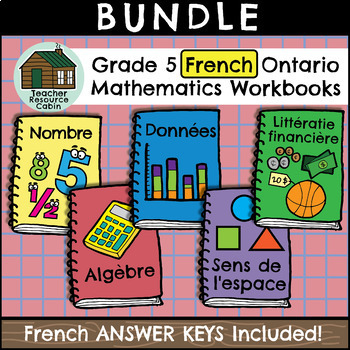 Preview of Grade 5 Ontario FRENCH Math Workbooks (Full Year Bundle)