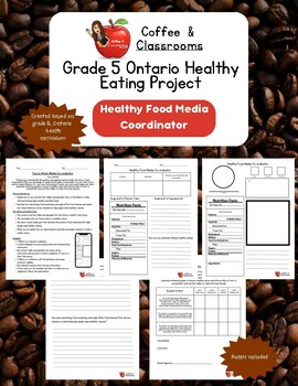 Preview of Grade 5 Ontario Healthy Eating, Social Media Project- Coffee & Classrooms