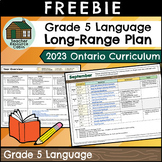Grade 5 Ontario 2023 LANGUAGE Long-Range Plan FREEBIE | Te