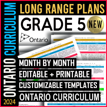 Preview of Grade 5 Ontario Long Range Plans 2024 | Editable | Printable | Curriculum SALE!