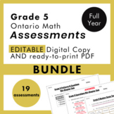 Grade 5 Ontario Math Curriculum Full Year Assessment Bundl