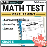 Measurement Test | Metric Units, Area & Angles | Grade 5 O