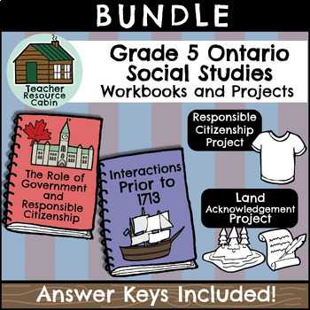 Preview of Grade 5 Ontario Social Studies Workbook Bundle