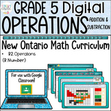 Grade 5 Operations Addition and Subtraction NEW Ontario Ma