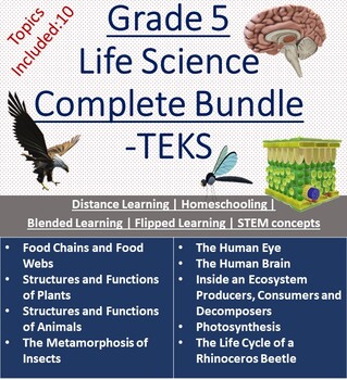 Preview of Grade 5 TEKS "Life Science" HD Videos Bundle - Distance Learning