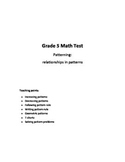 Grade 5 - Patterning (relationships in patterns) Test