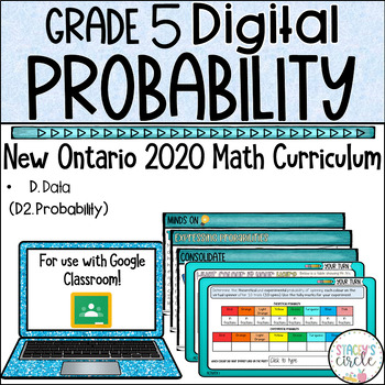 Preview of Grade 5 Probability 2020 Ontario Math Digital Googles Slides : D . Data