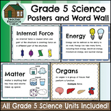 Grade 5 SCIENCE Word Wall and Posters (NEW 2022 Ontario Cu