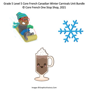 Preview of Grade 5 (SK Level 5) Core French Canadian Winter Carnivals Unit Bundle
