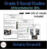 Grade 5 Social Studies Strand B for Special Ed and ESL