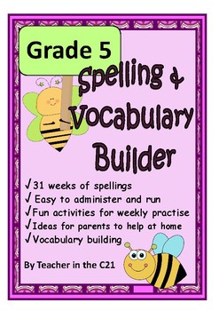 grade 5 spelling and vocabulary builder printables for 10 year olds