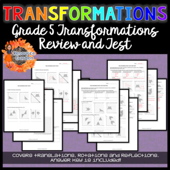 Preview of Grade 5 Transformations Review and Test