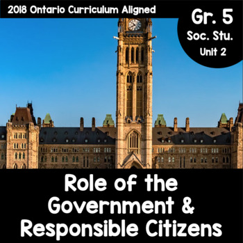 Preview of Grade 5, Unit 2: Role of Government, Responsible Citizenship (Ontario Soc. Stu.)
