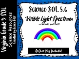 5th Grade VA Science SOL 5.6 Visible Light Spectrum Worksheet