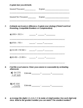 Grade 5 Whole Numbers Quizzes by Mr Meldrum Math and More | TPT