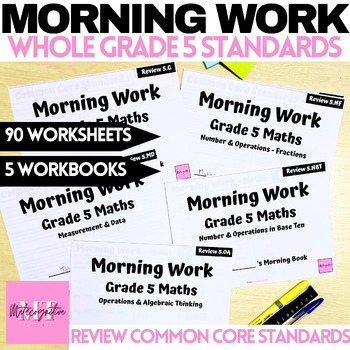 Preview of Grade 5 Whole Year Maths Morning Work Bundle