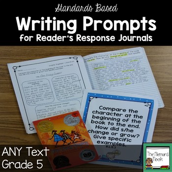 Preview of Writing Prompts for Reader's Response Journals Grade 5