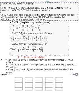 Preview of Grade 5 FRACTIONS UNIT 6: [Multiply mixed numbers]-4 worksheets, 6 quizzes
