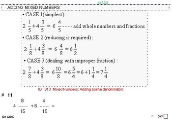 Preview of Grade 5 FRACTIONS UNIT 4: [Add/Subtract w/Mixed Nos]-4 worksheets, 7 quizzes